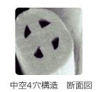 中空4穴構造 断面図